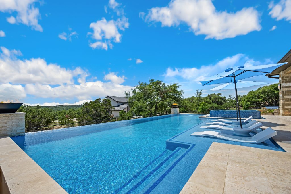 luxury pool in backyard