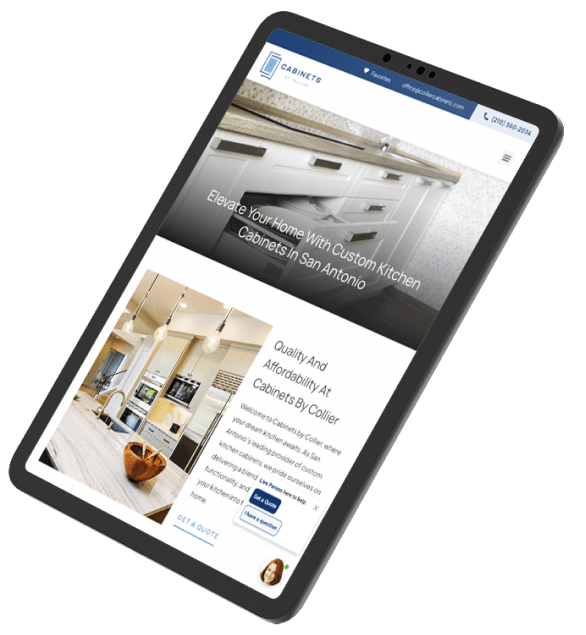 Collier Cabinets tablet mockup