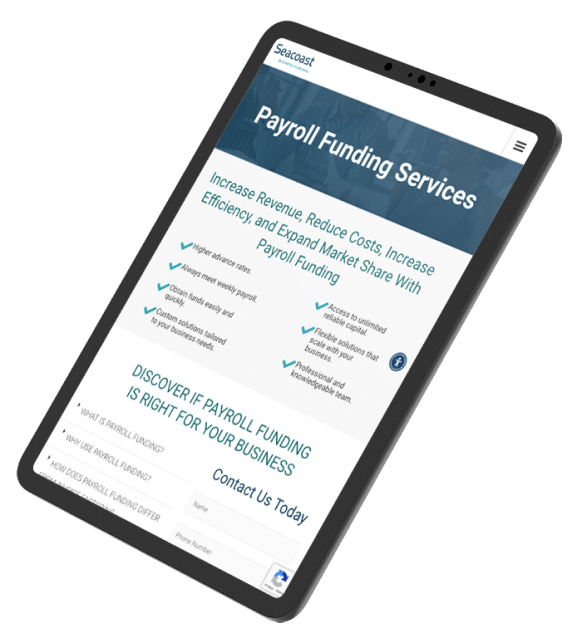 Seacoast website on a Tablet
