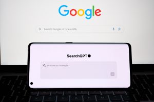 searchgpt open on phone under google logo